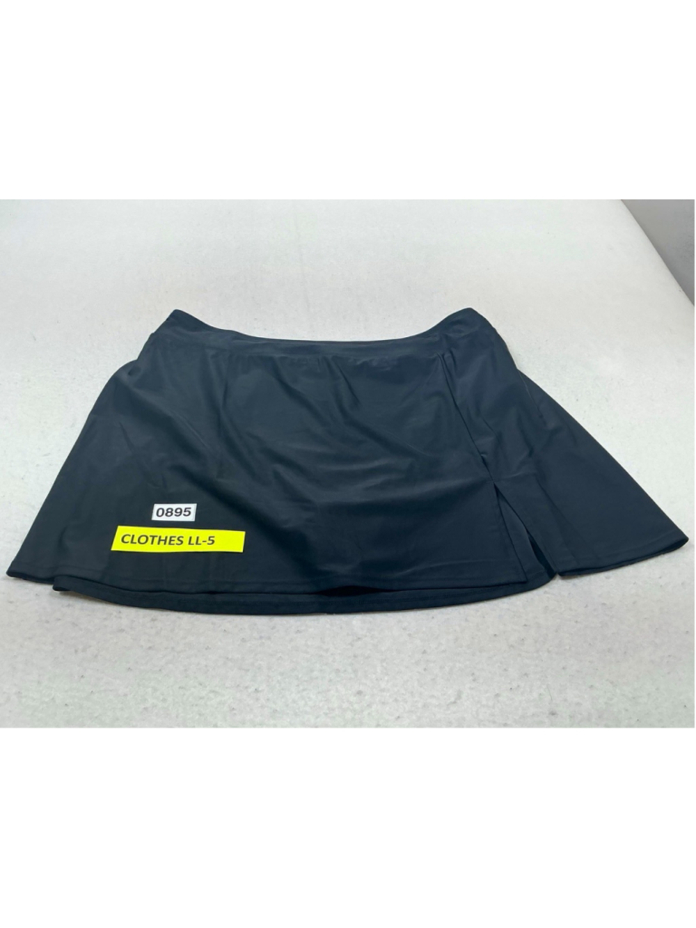 Lands' End Womens Pull On Active Skort 2X Plus Black Solid Lined Stretch